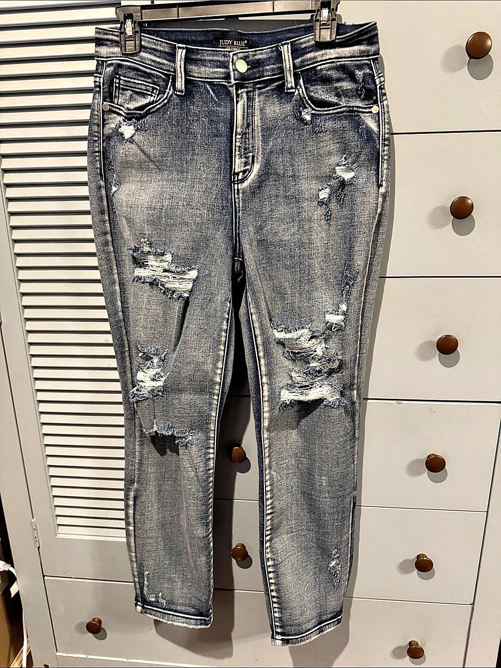 Judy Blue Boyfriend Fit Distressed Boyfriend Jeans Blue Waist 29 Size 9